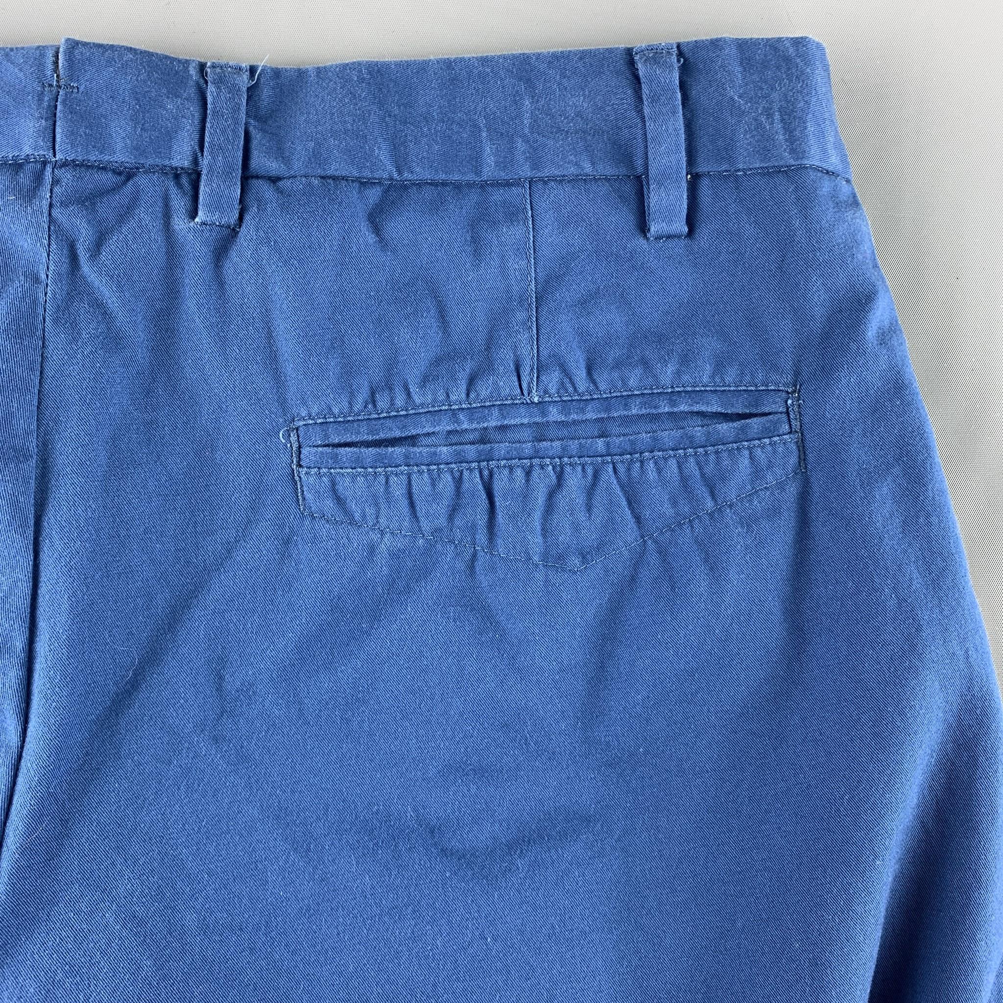 EREDI PISANO Size 30 Blue Cotton Zip Fly Casual Pants In Good Condition In San Francisco, CA