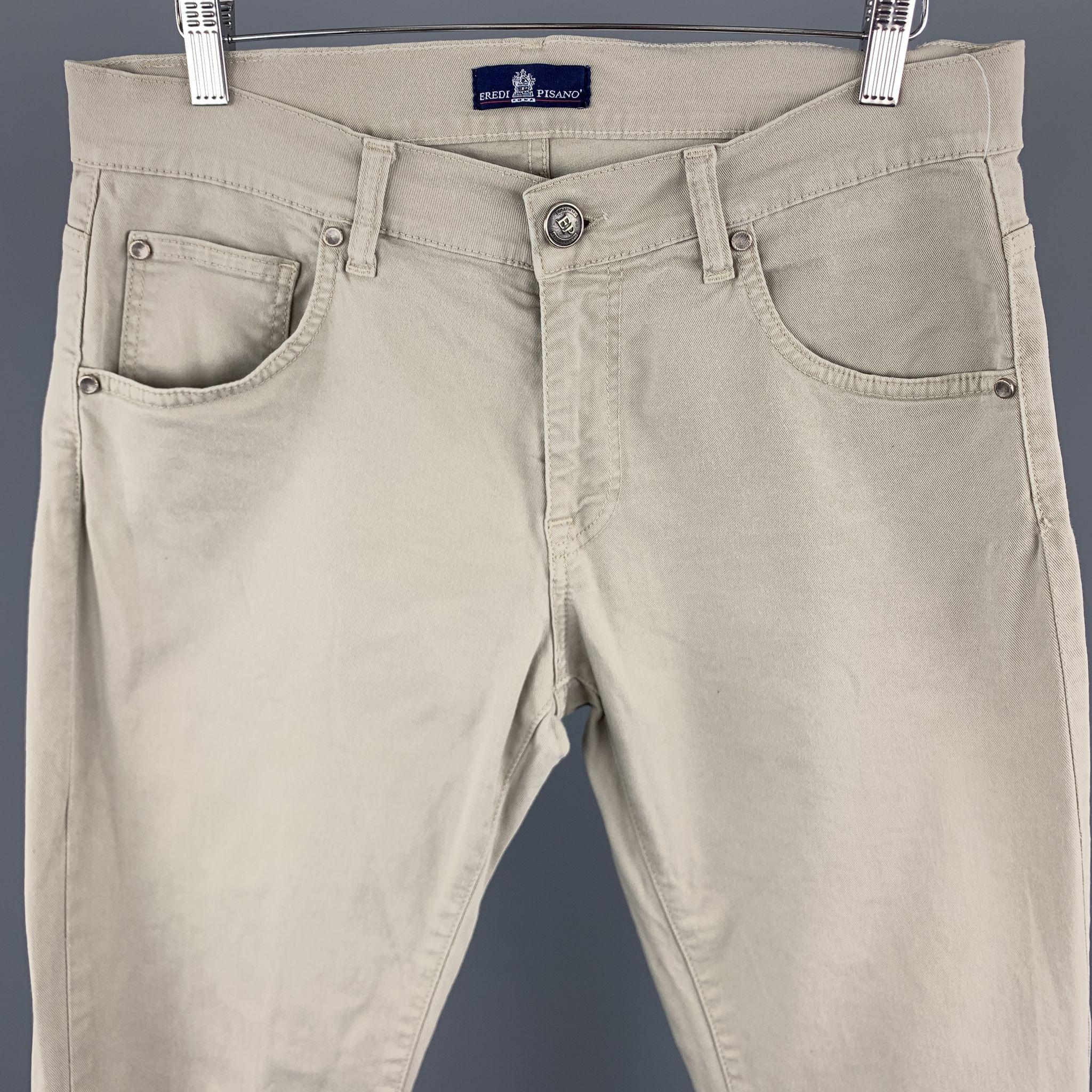 EREDI PISANO casual pants comes in a khaki cotton featuring a zip fly closure. Made in Italy.

Excellent Pre-Owned Condition.
Marked: 48

Measurements:

Waist: 34 in. 
Rise: 8 in. 
Inseam: 33 in. 

SKU: 97683
Category: Casual Pants

More