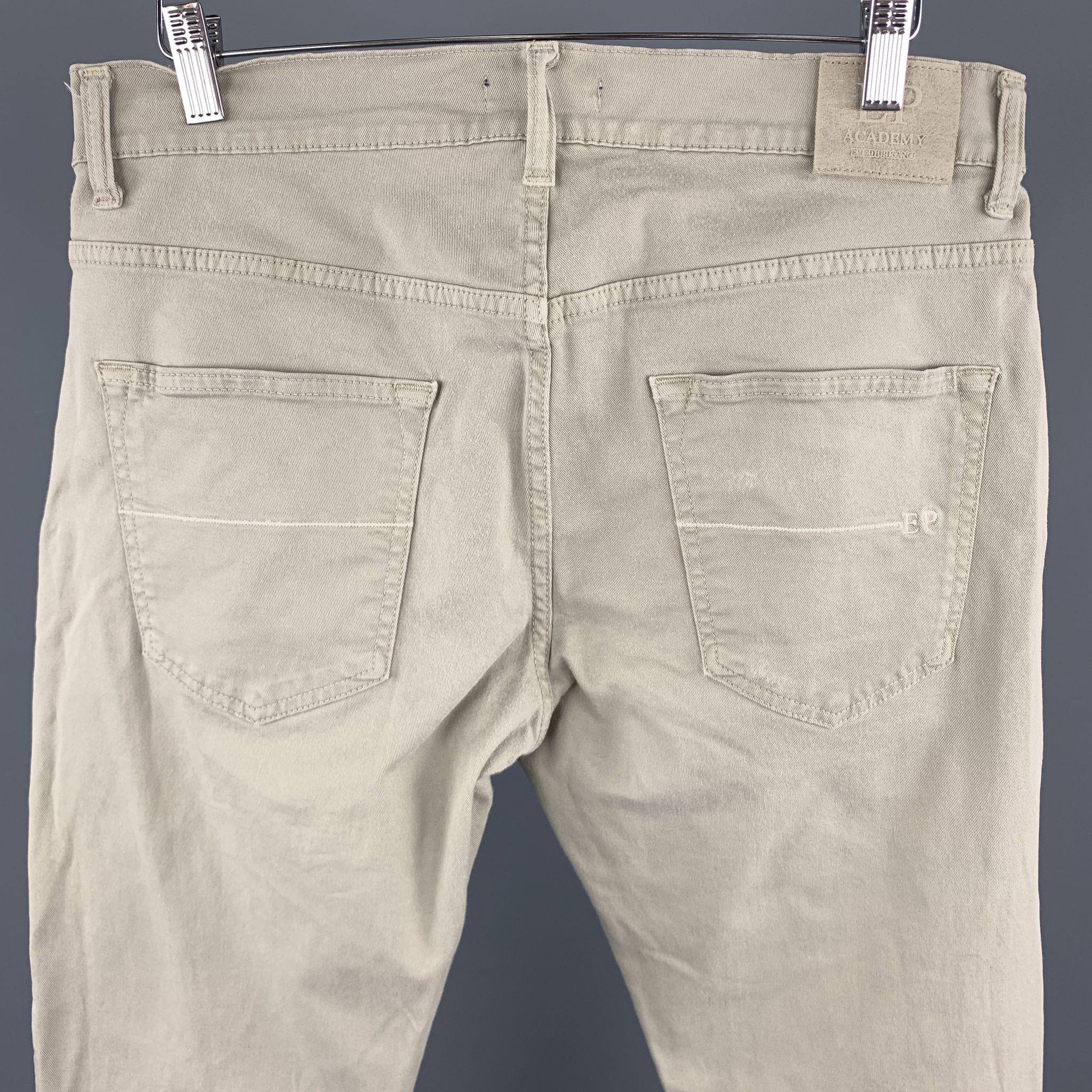 Beige EREDI PISANO Size 34 x 33 Taupe Cotton Casual Pants