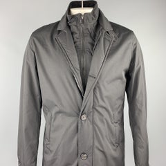EREDI PISANO Size L Black Polyester Zip & Buttons Jacket