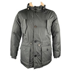 EREDI PISANO Size L Black Polyester Zip & Buttons Jacket