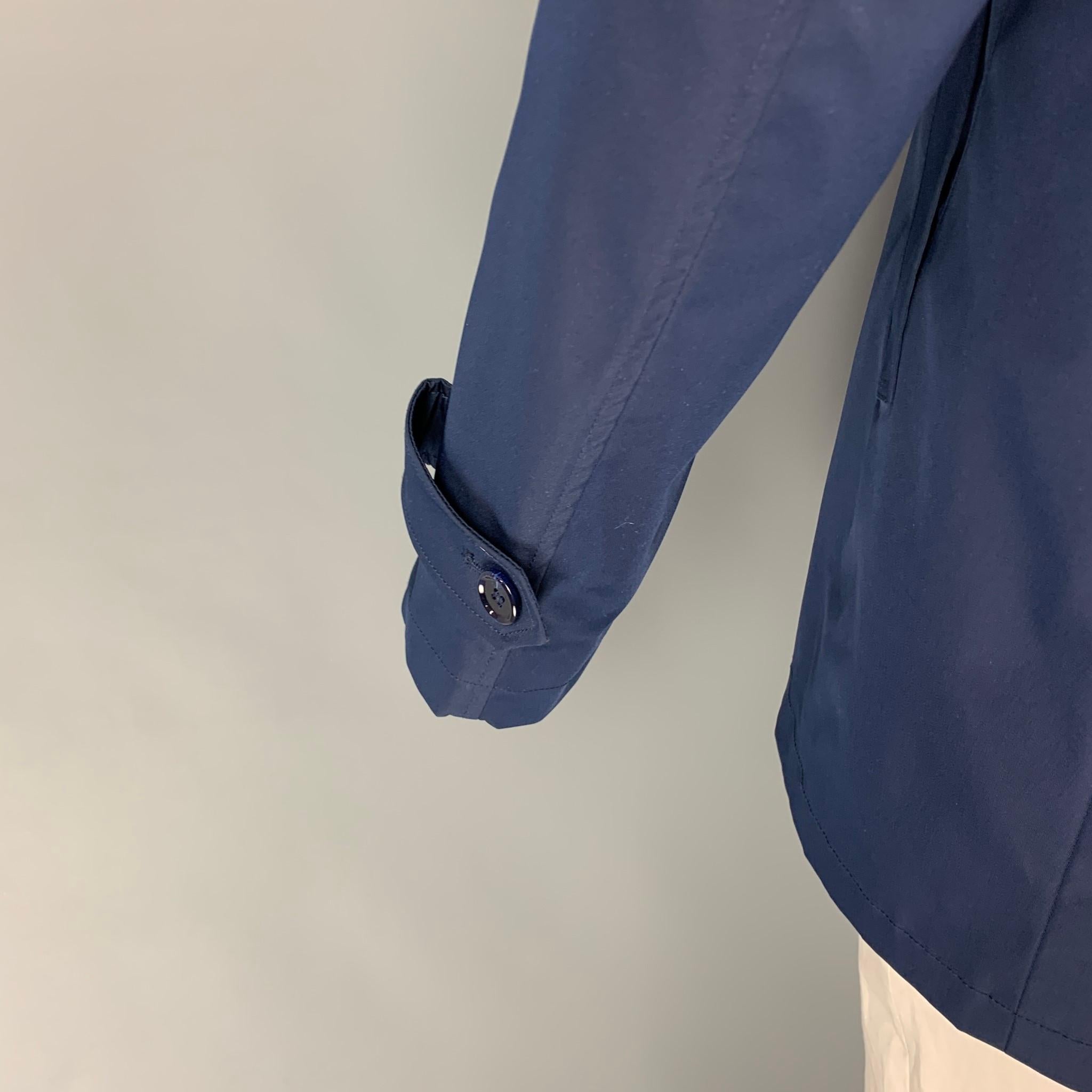 Purple EREDI PISANO Size L Navy Cotton Buttoned Hooded Coat