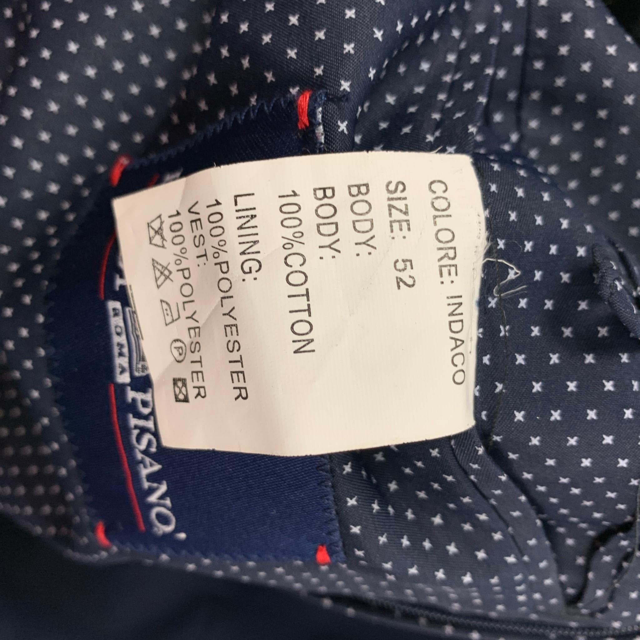 EREDI PISANO Size L Navy Cotton Buttoned Hooded Coat In Good Condition In San Francisco, CA