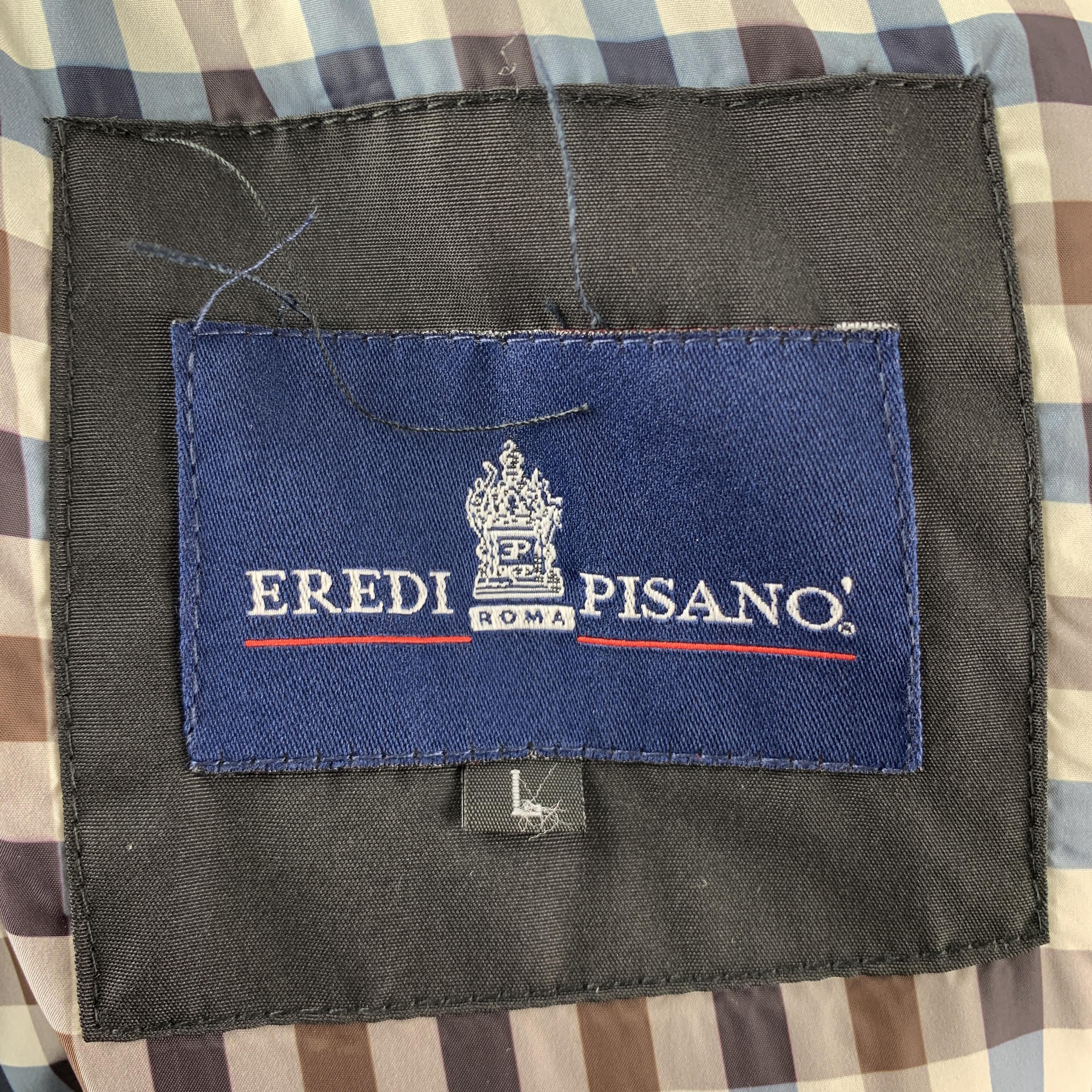 Men's EREDI PISANO Size M Black Solid Polyester Zip & Buttons Jacket