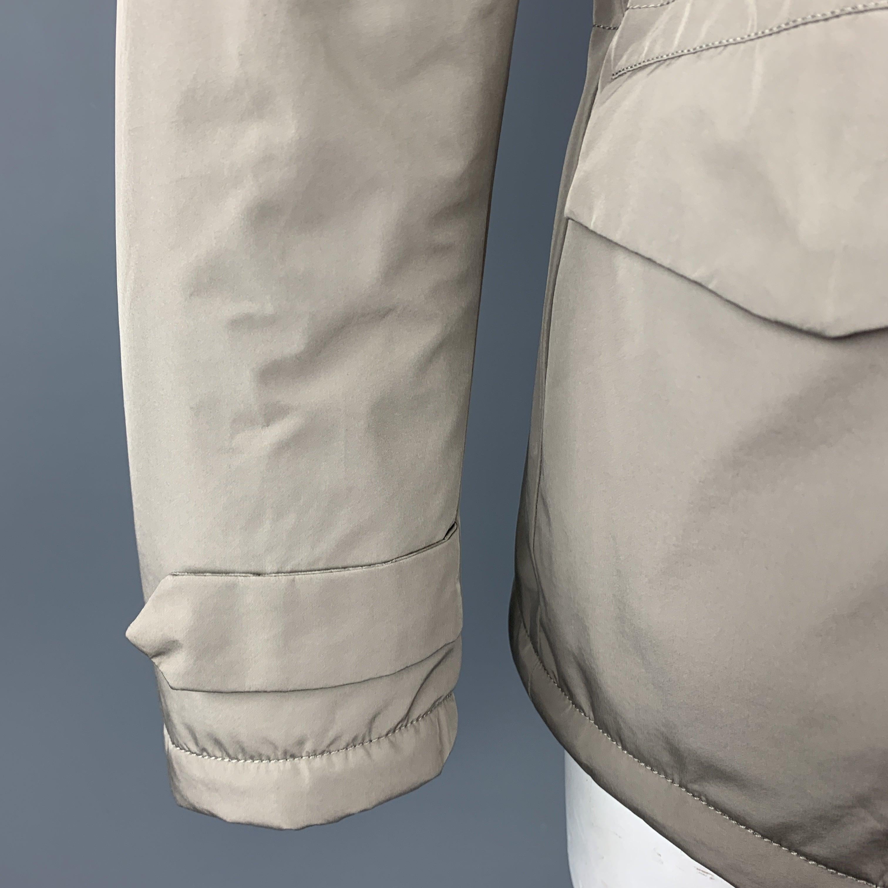 Men's EREDI PISANO Size M Khaki Beige Padded Patch Pocket Winter Jacket For Sale