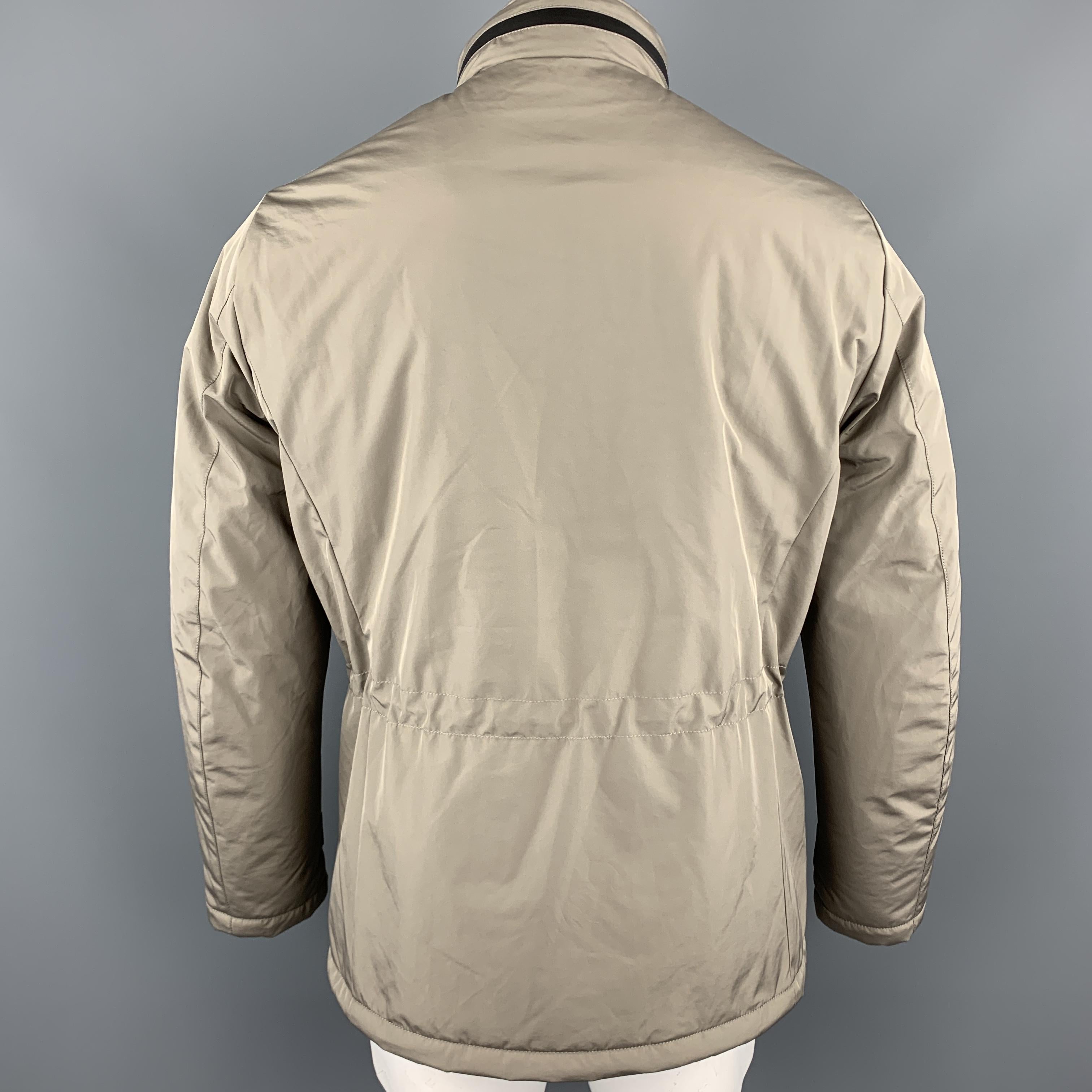 EREDI PISANO Size M Khaki Beige Padded Patch Pocket Winter Jacket In New Condition In San Francisco, CA