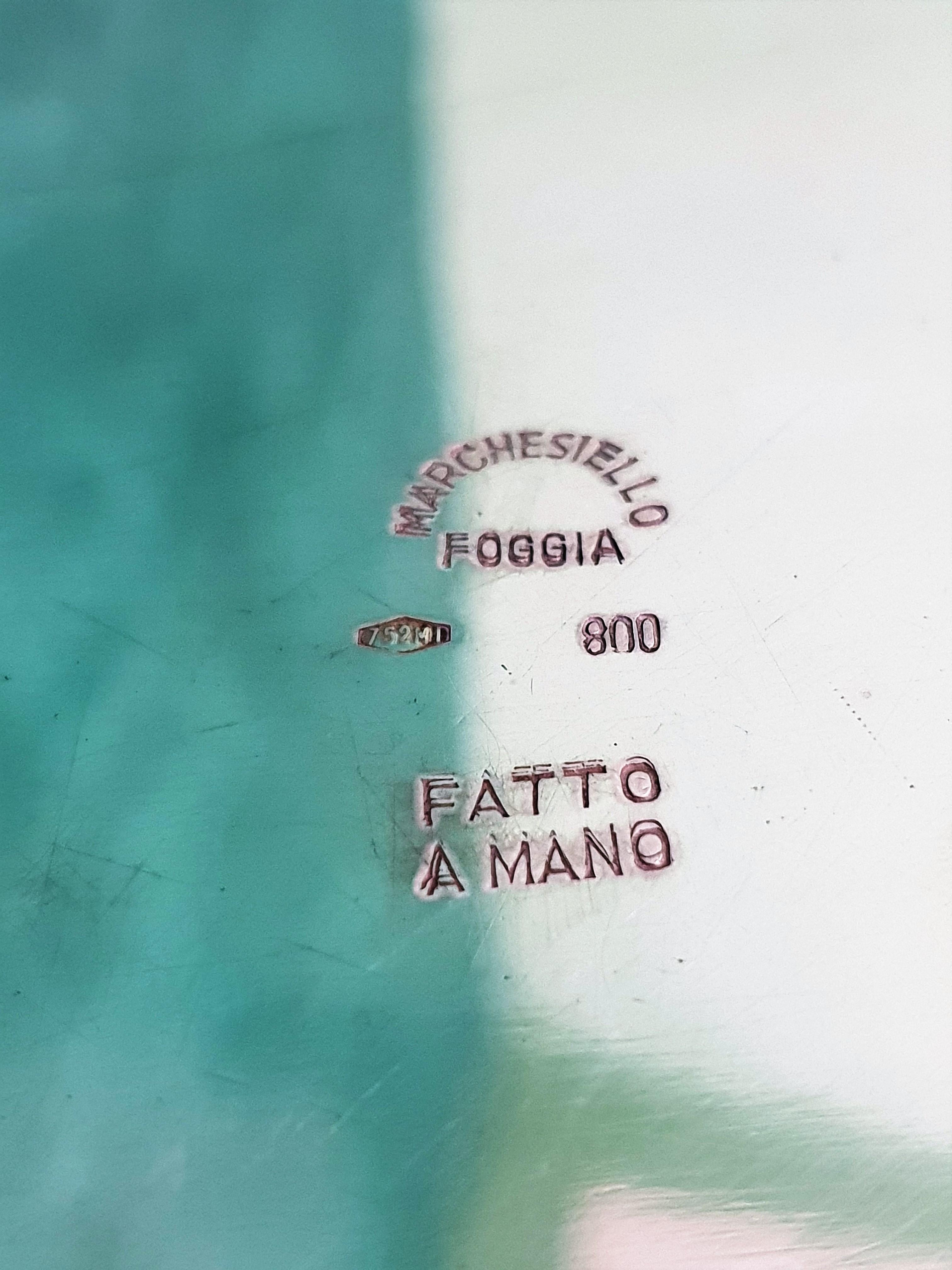 Eredi Proserpio 20th Century Engraved Italian Silver Tray Milan, 1960s For Sale 2