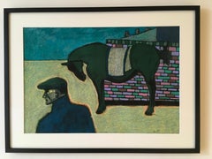 « Man with the Green Horse » (Un homme avec le cheval vert), par Erekle Chinchilakashvili, peinture multimédia
