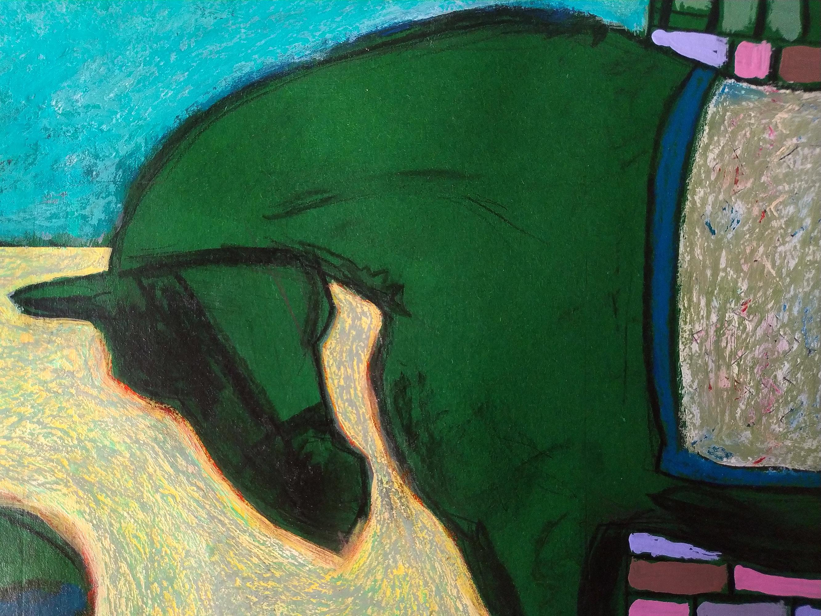  'Man with the Green Horse, ' by Erekle Chinchilakashvili, Mixed Media Painting 2