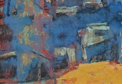 « Spanish Blues » d'Erekle Chinchilakashvili ; œuvre encadrée, 17,9" x 20,9", huile sur toile