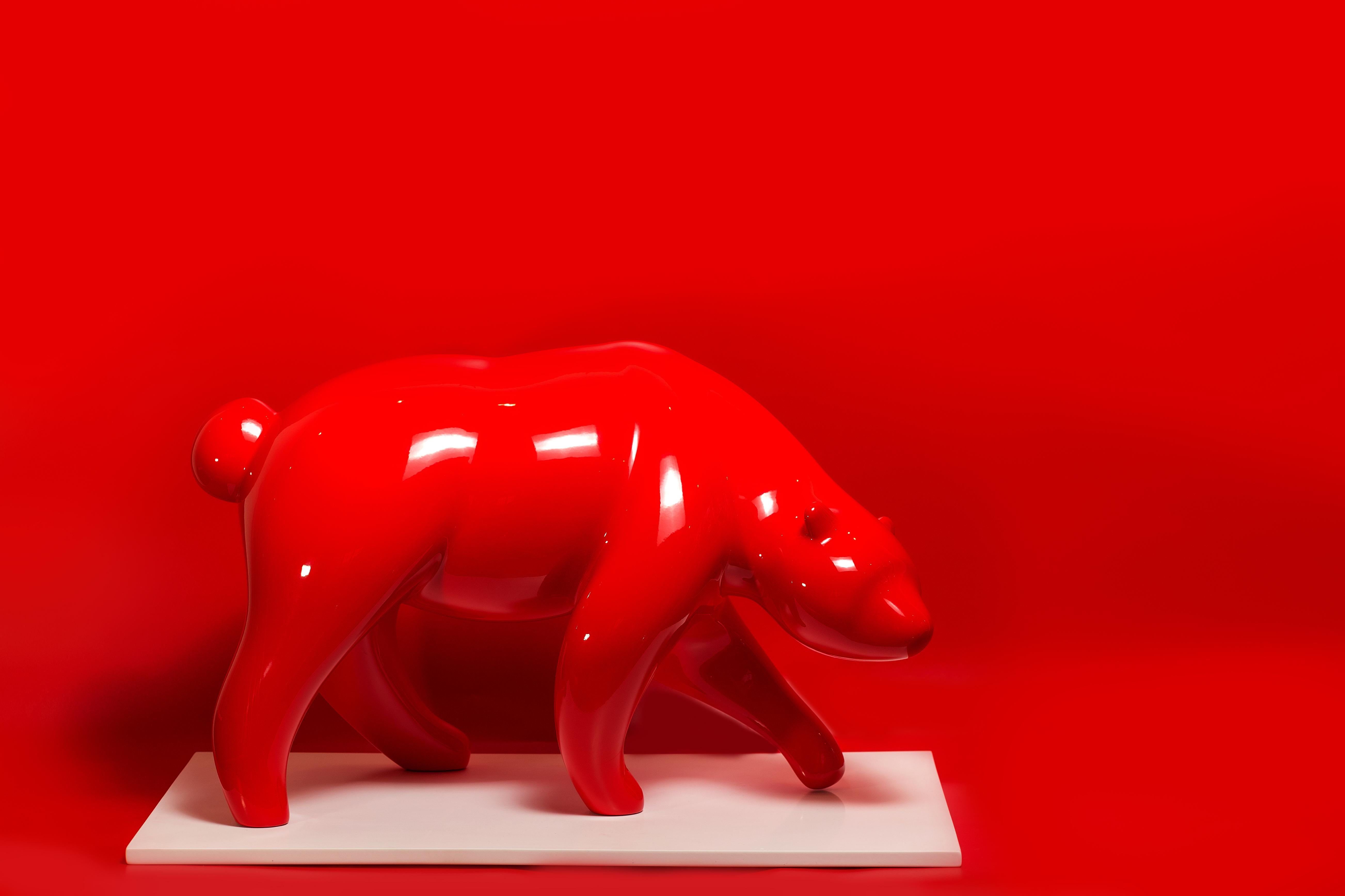 Georgian Contemporary Sculpture by Erekle Tsuladze - Red Bear