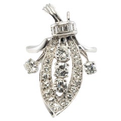 Erev Diamond Ring Floral 14K White Gold Vintage 1.53 TDW
