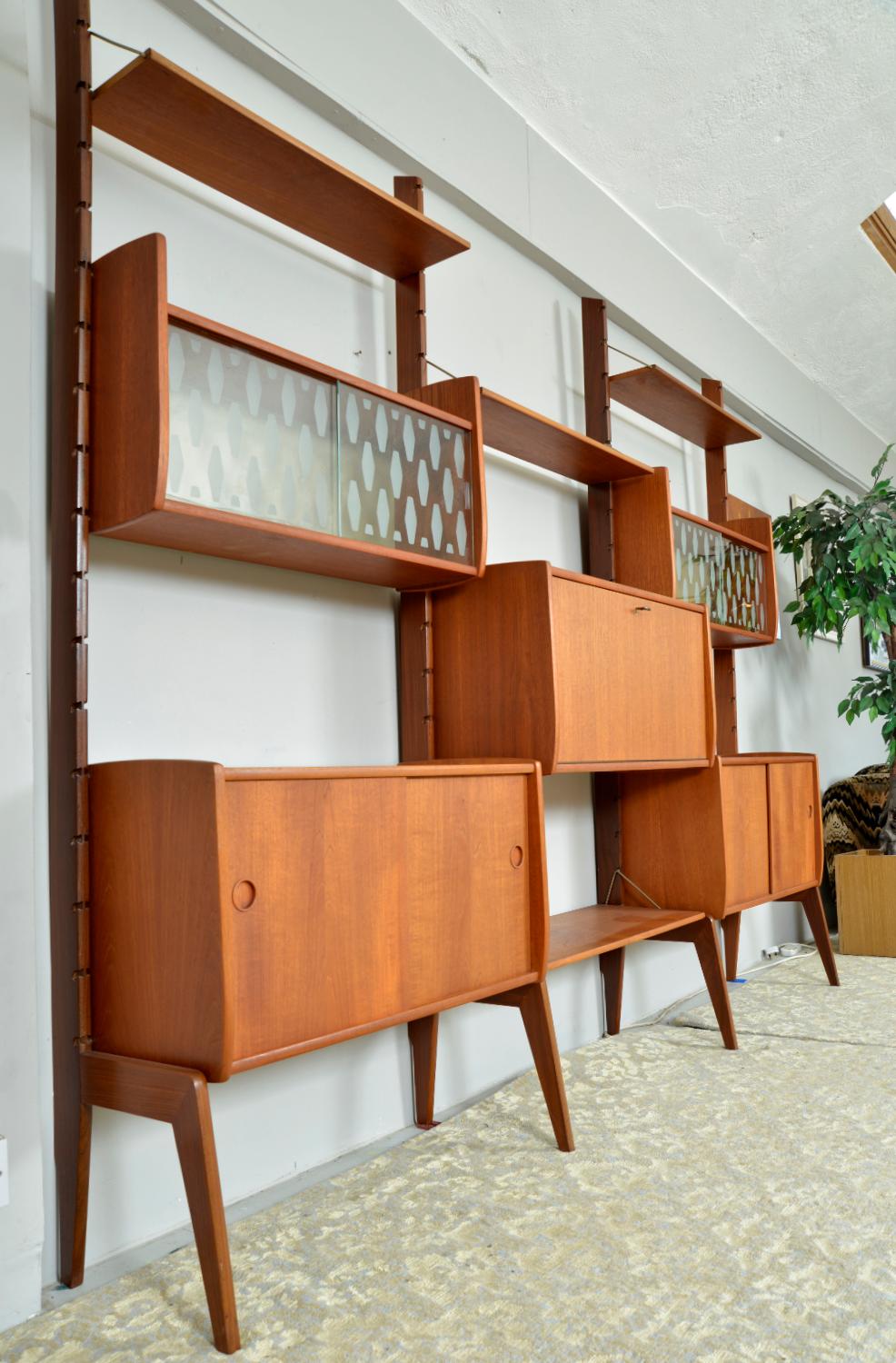 20th Century Ergo 3-Bay Teak Freestanding Modular Shelving Blindheim Mobelfabrikk Norway 1961