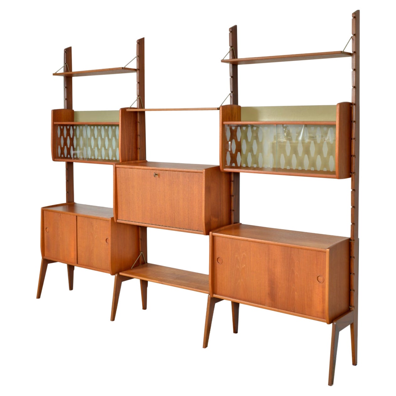 Ergo 3-Bay Teak Freestanding Modular Shelving Blindheim Mobelfabrikk Norway 1961