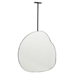 Ergon Ceiling Suspended Organic Freeform Mirror with Modern Matte Black Frame