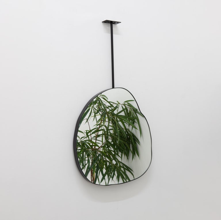 Ergon Ceiling Suspended Organic Mirror, Modern Matte Black, Frame, Customisable For Sale 2