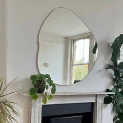 Ergon Organic Irregular Shape Contemporary Mirror with Brass Frame, XL