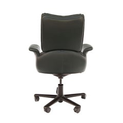 Ergonomic '90s Task Chair in Hunter Green Leather by Geoff Hollington for Herman