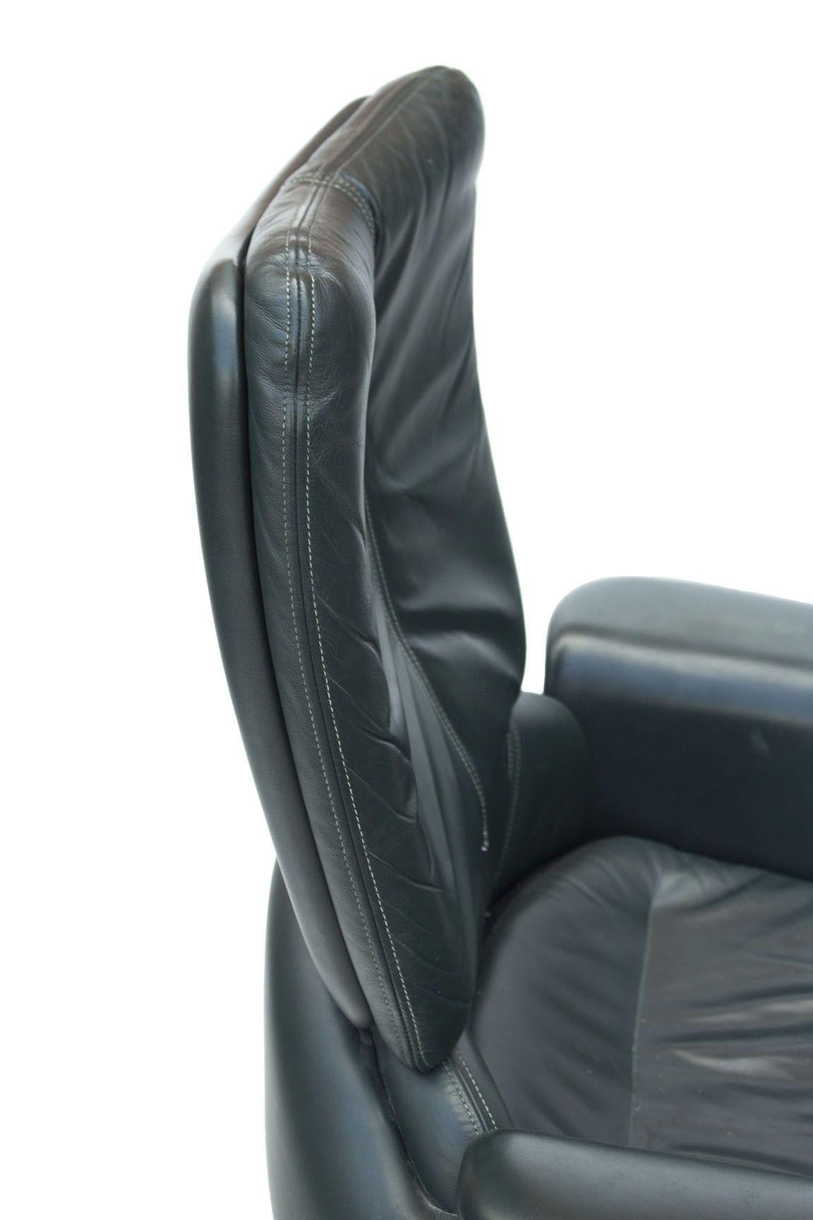 Ergonomic '90s Task Chair in Hunter Green Leather by Geoff Hollington for Herman In Fair Condition In Grand Rapids, MI