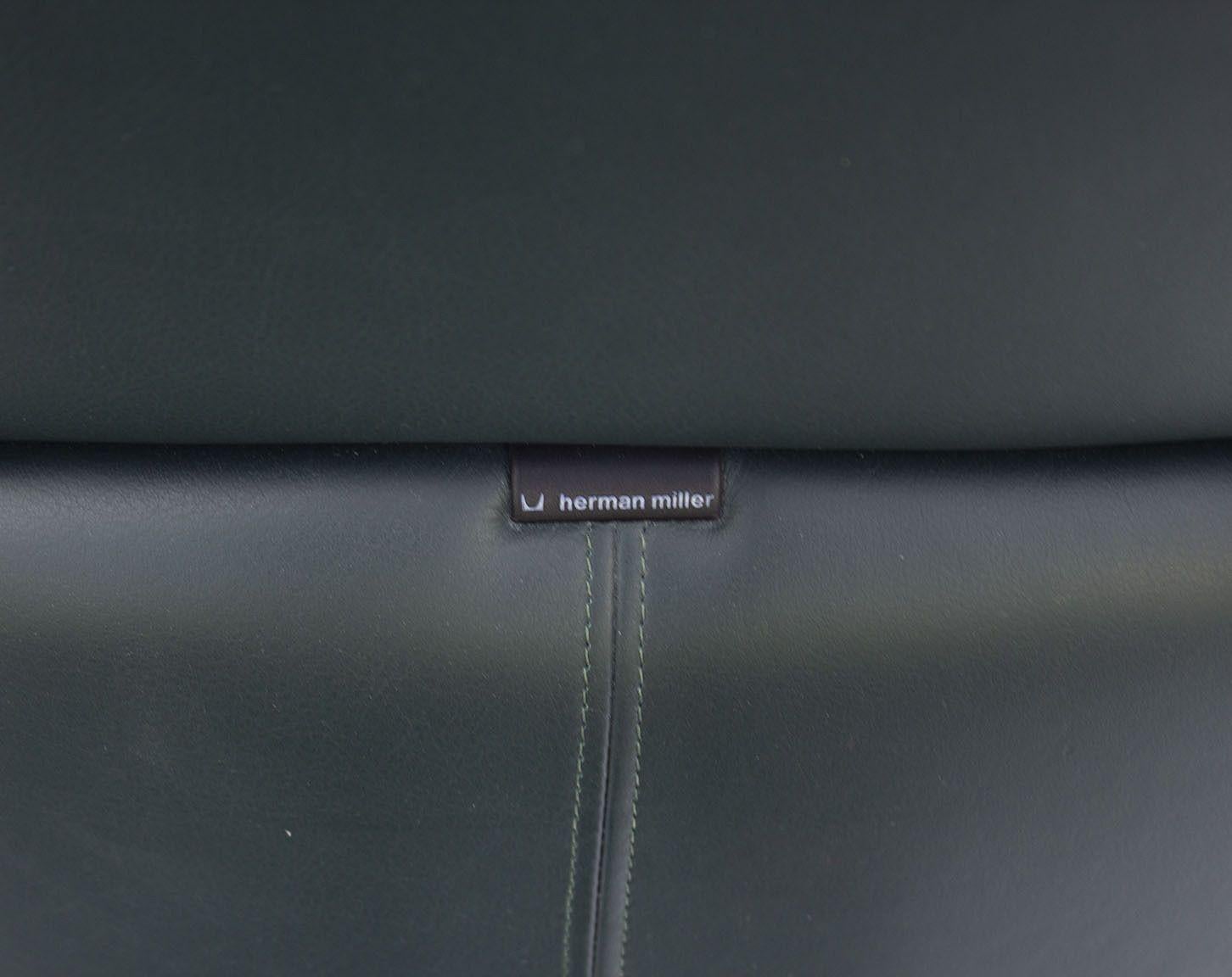 Late 20th Century Ergonomic '90s Task Chair in Hunter Green Leather by Geoff Hollington for Herman