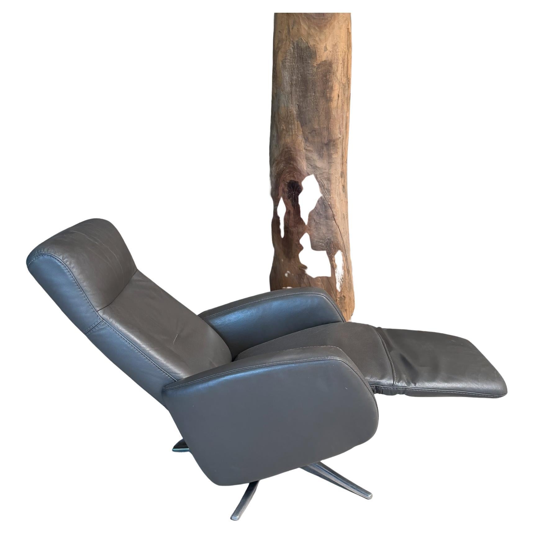Ergonomic Leather Recliner Made in Norway by I M G Scandinavian Modern For Sale