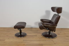 Ergonomic Lounge Chair with Ottoman Model from Ekornes Stressless, 2000s.