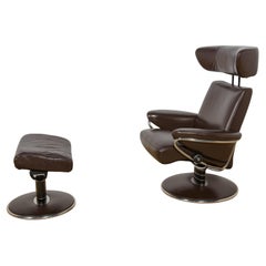 Used Ergonomic Lounge Chair with Ottoman Model from Ekornes Stressless, 2000s.