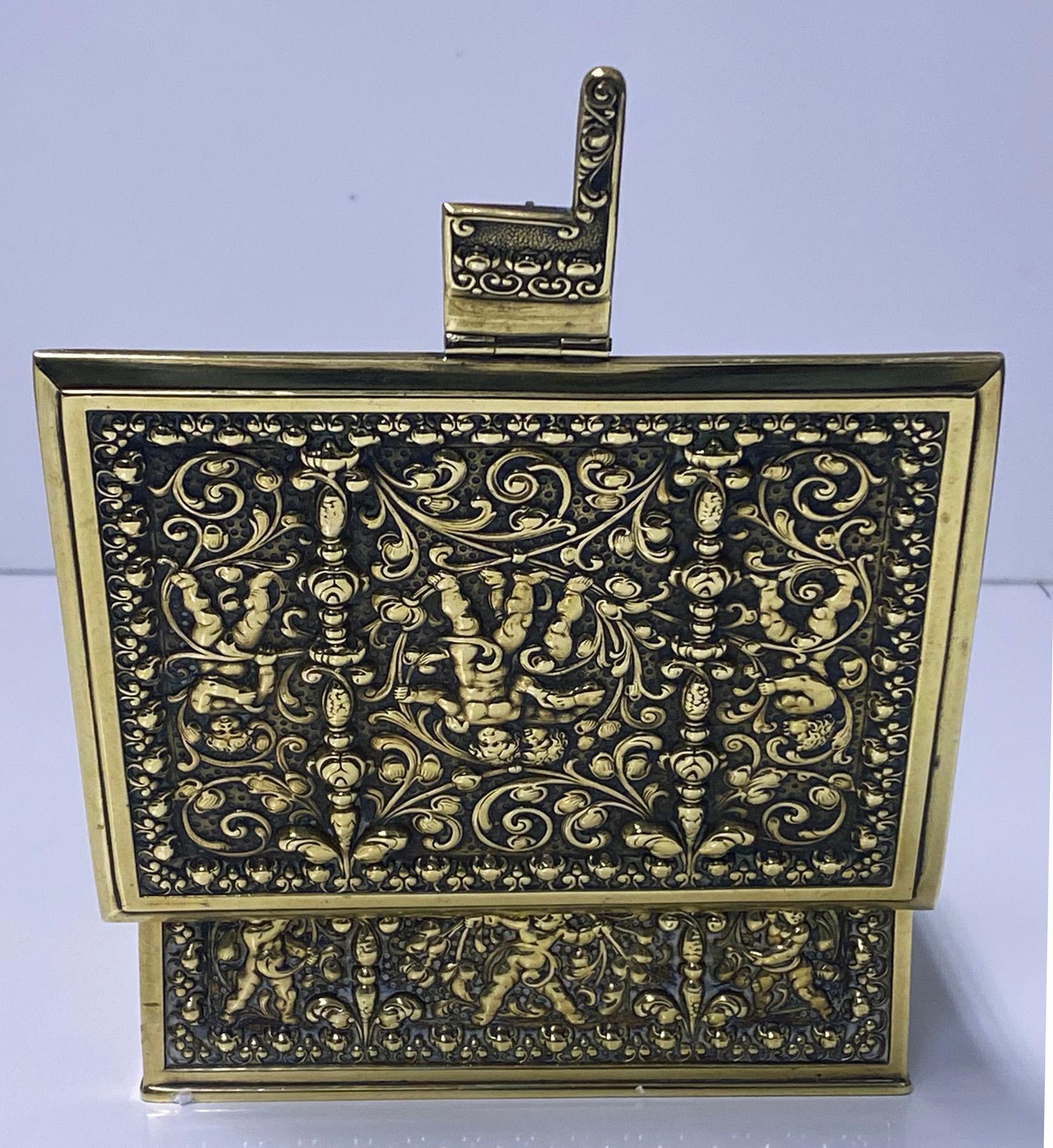 Erhard & Söhne Cherub Brass Box Germany, C.1920 In Good Condition In Toronto, Ontario