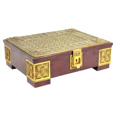 Erhard & Söhne German Secessionist Humidor or Casket Box In Gilt Brass Filigree