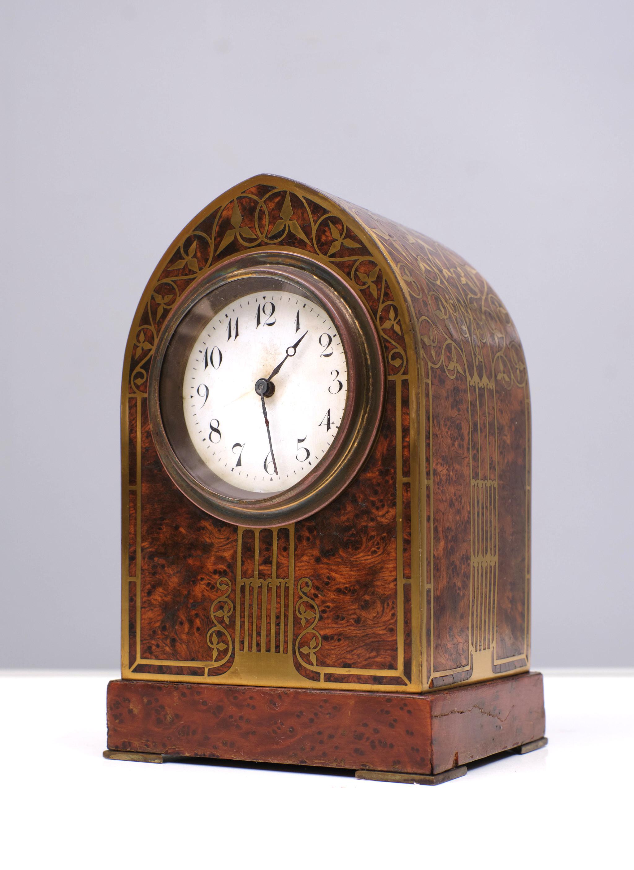 Inlay Erhard & Söhne  Jugendstil  Table Clock   1910  Austria For Sale