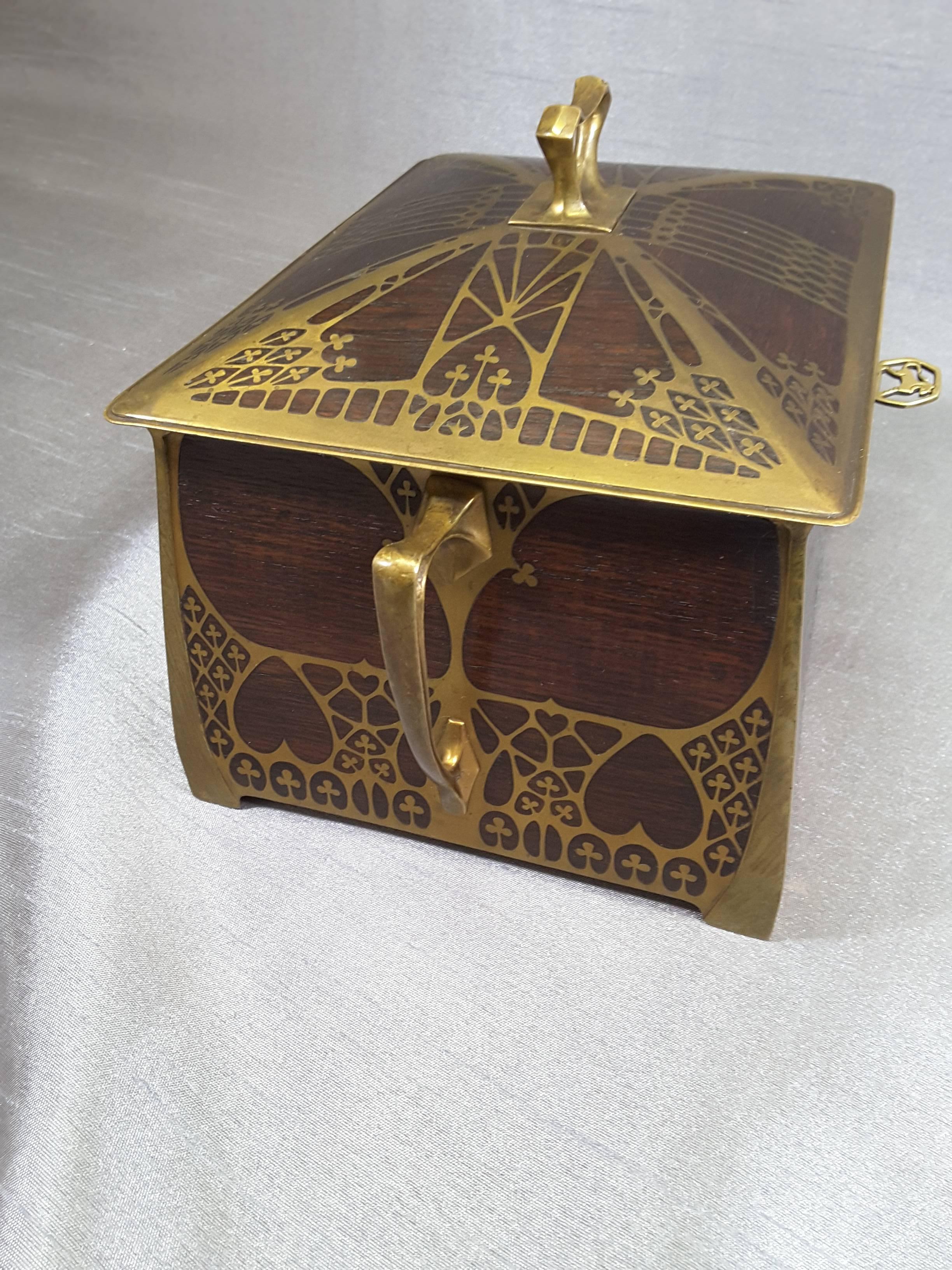 Erhard & Sohne Secession/Art Nouveau Rosewood Jewelry Casket In Good Condition In Ottawa, Ontario