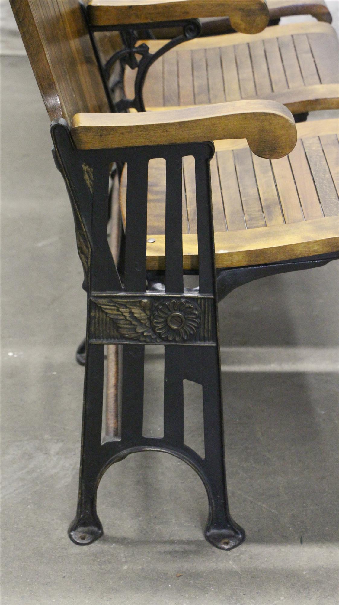 Eric, 1905 Four Seat Folding Theater Chairs with Cast Iron Frame from Brooklyn 1