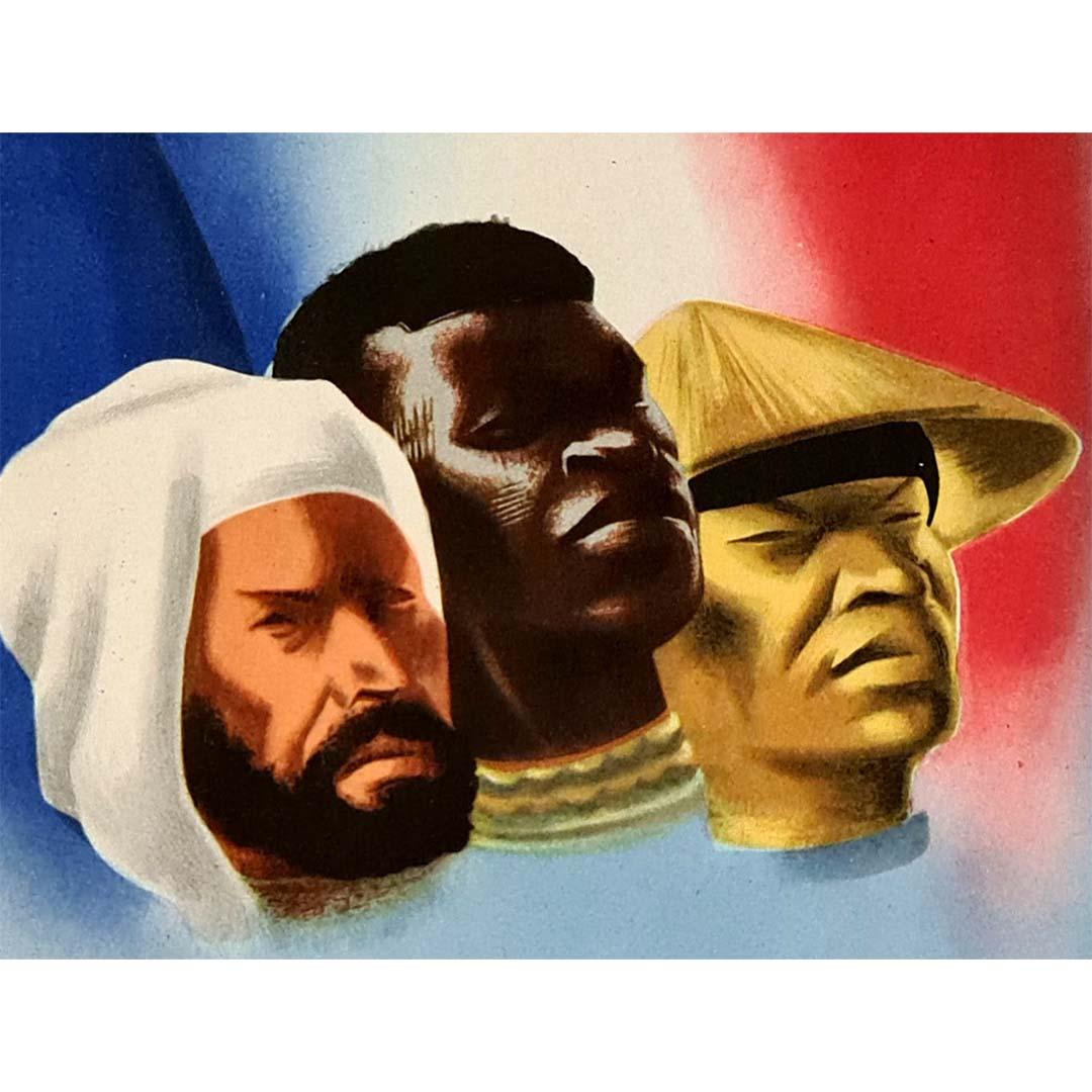 1941 original poster Trois couleurs, un drapeau, un empire by Eric For Sale 2