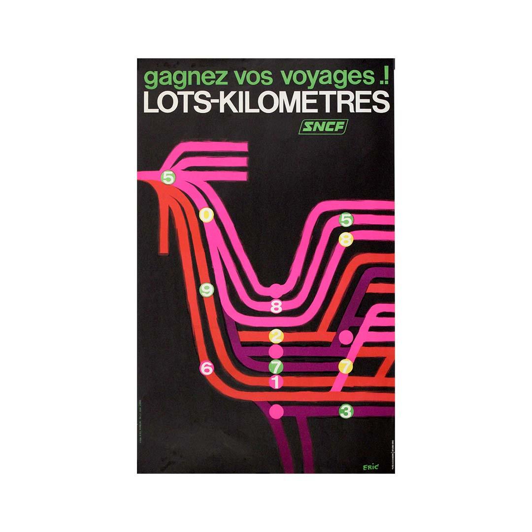 Affiche originale de 1969 pour la SNCF par Eric - lots kilométriques en vente 3