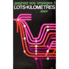 1969 original poster for SNCF by Eric - kilometer lots