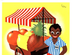 Original Sirops Cazanove Französisch Vintage Plakat  Note A auf Leinen