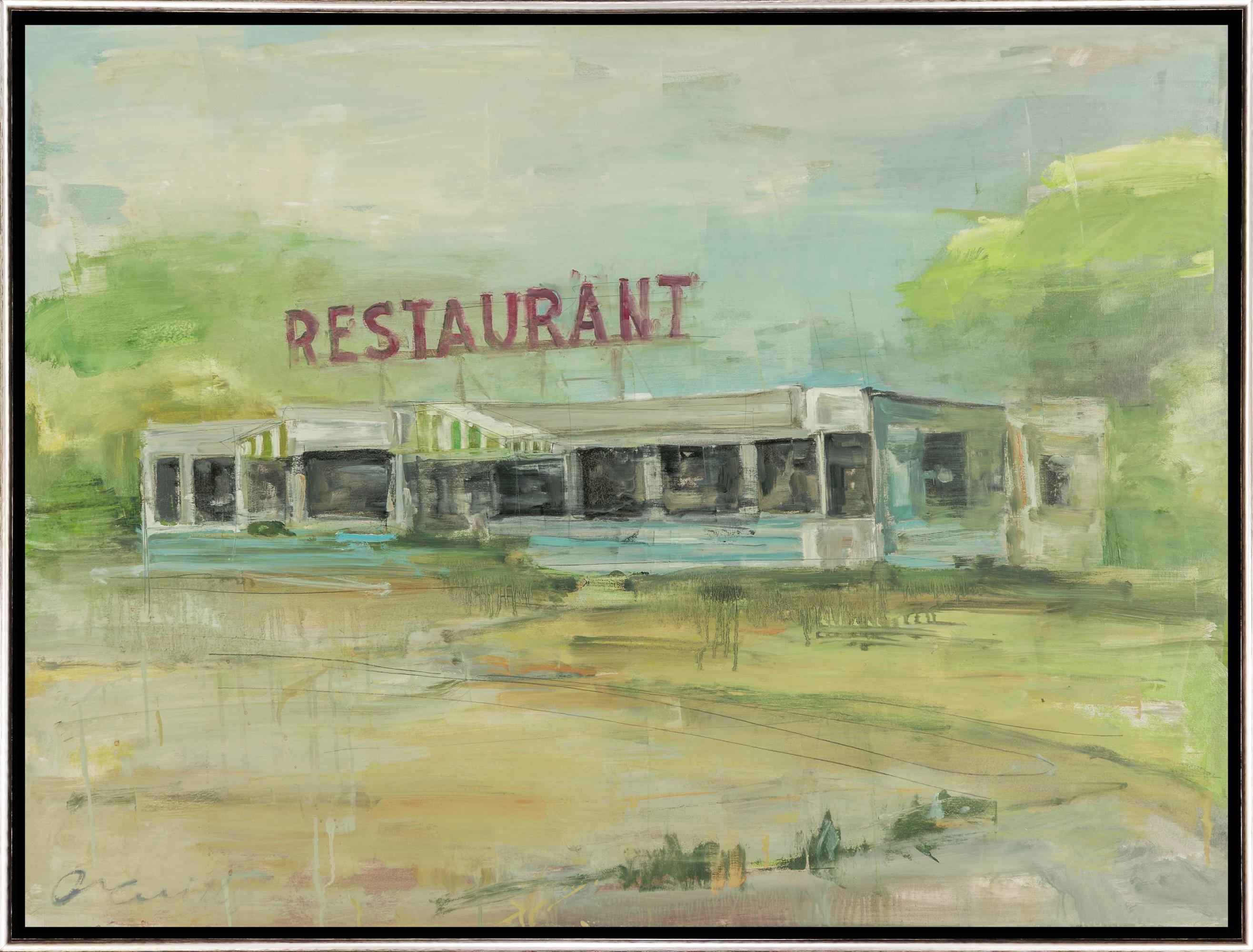 "Abandoned" Contemporary Landscape Oil on Panel Framed - Painting by Eric Abrecht