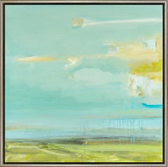"Illusive Series IX" Impressionistic Coastal Landscape, Framed Oil on Panel