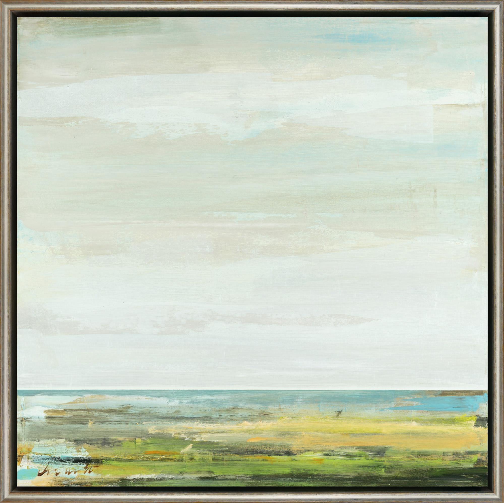 Eric Abrecht Landscape Painting - "Reserved Horizon IV" Abstracted Landscape Waterscape, Oil on Panel Painting