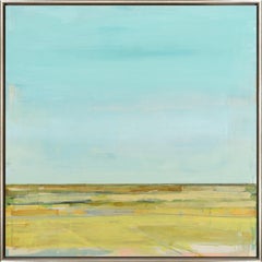 "Reserved Horizon X" Contemporary Abstract Framed Oil on Panel Landscape