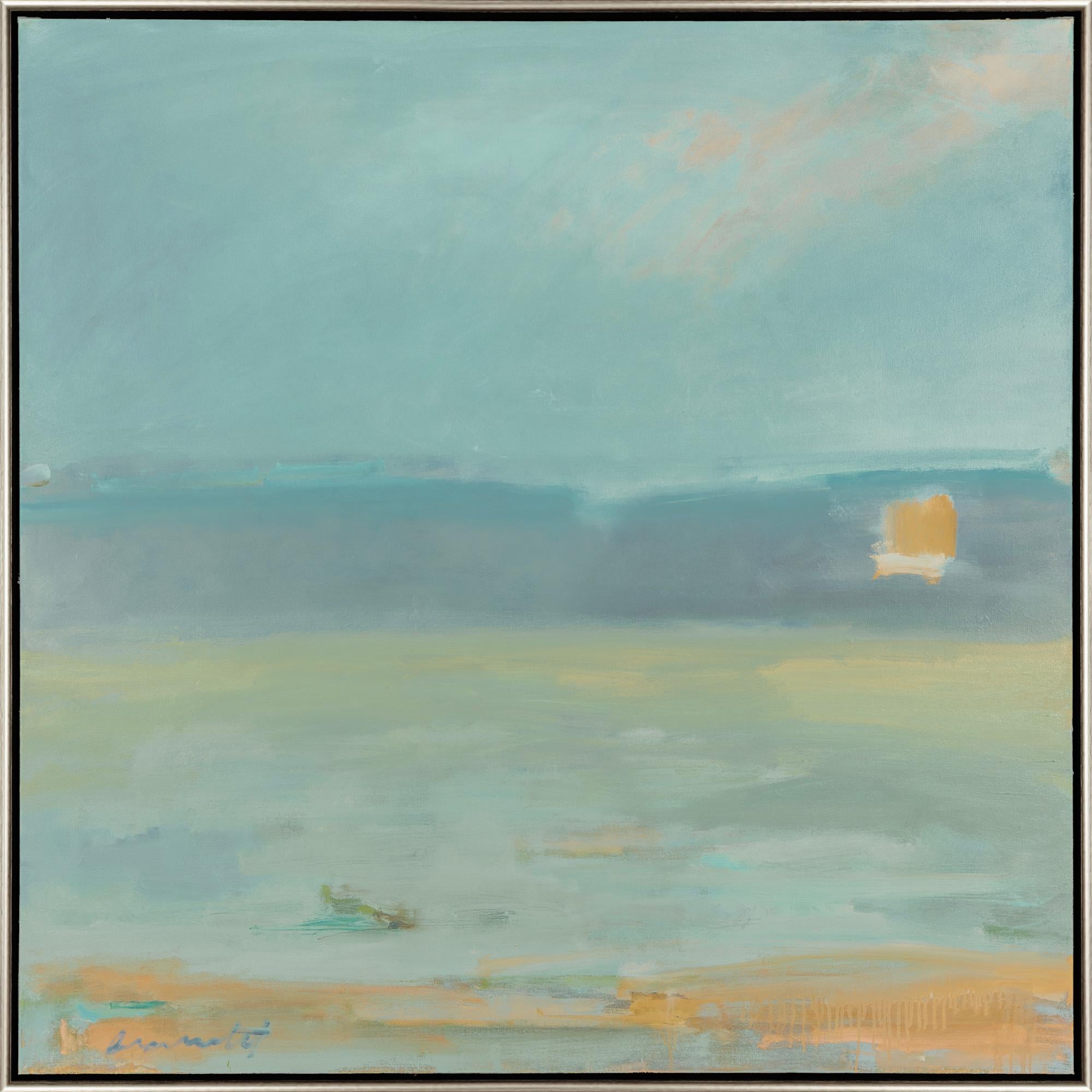 Landscape Painting de Eric Abrecht - "Mañana velada" Paisaje abstracto contemporáneo Óleo sobre lienzo Enmarcado