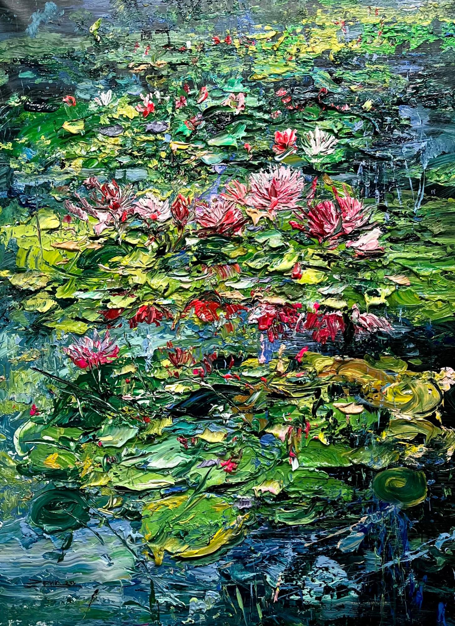 Blooming Pond - Post-Modern Painting by Eric Alfaro
