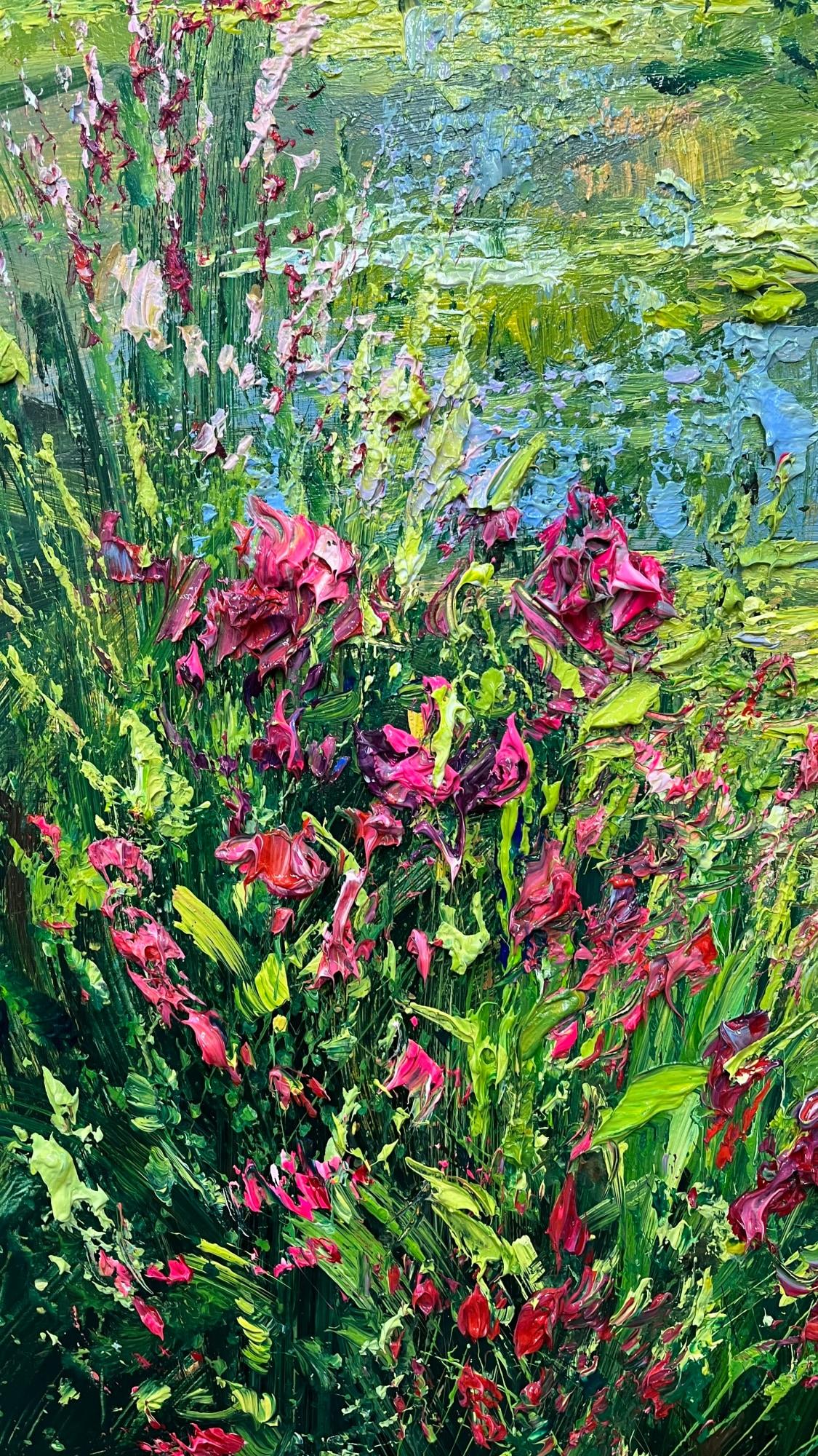 Lago con papaveri - Painting di Eric Alfaro