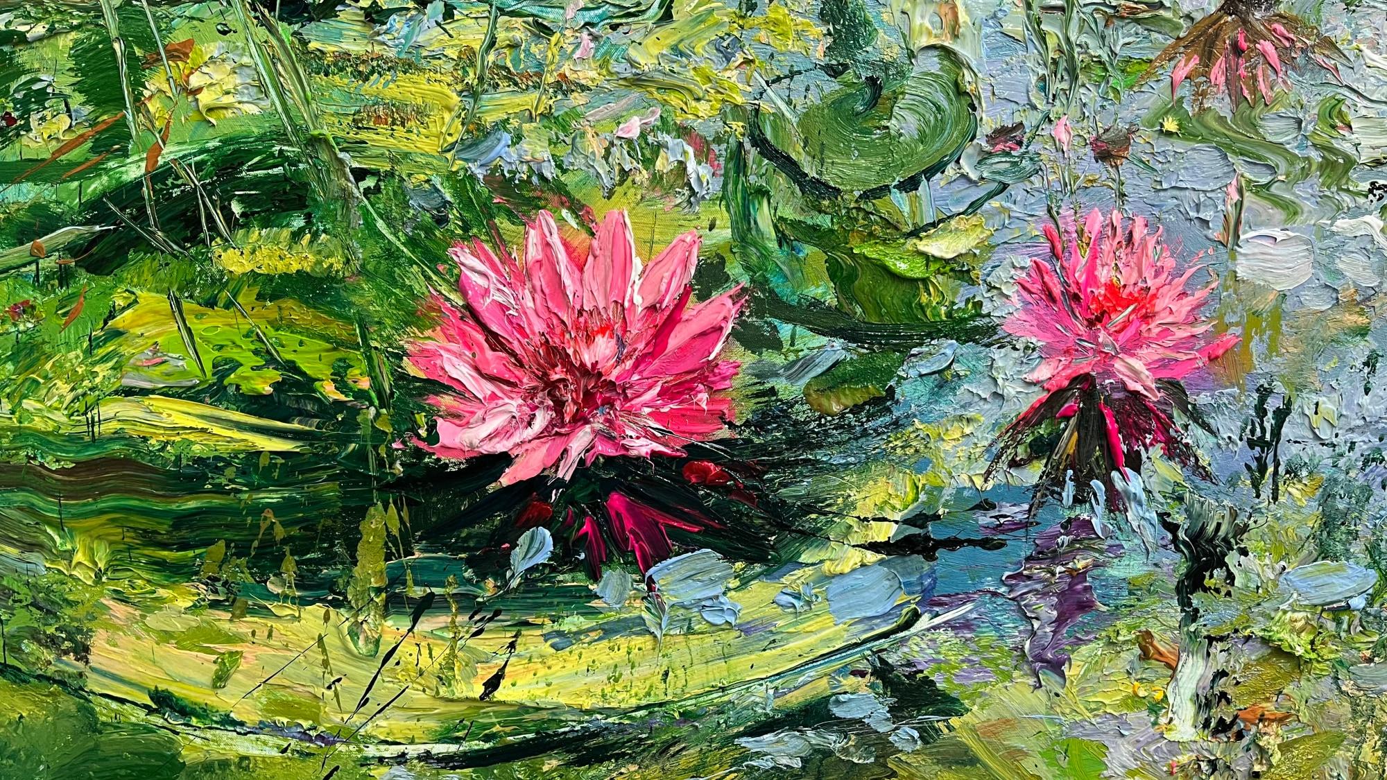 Lotus Garden - Post-Modern Painting by Eric Alfaro