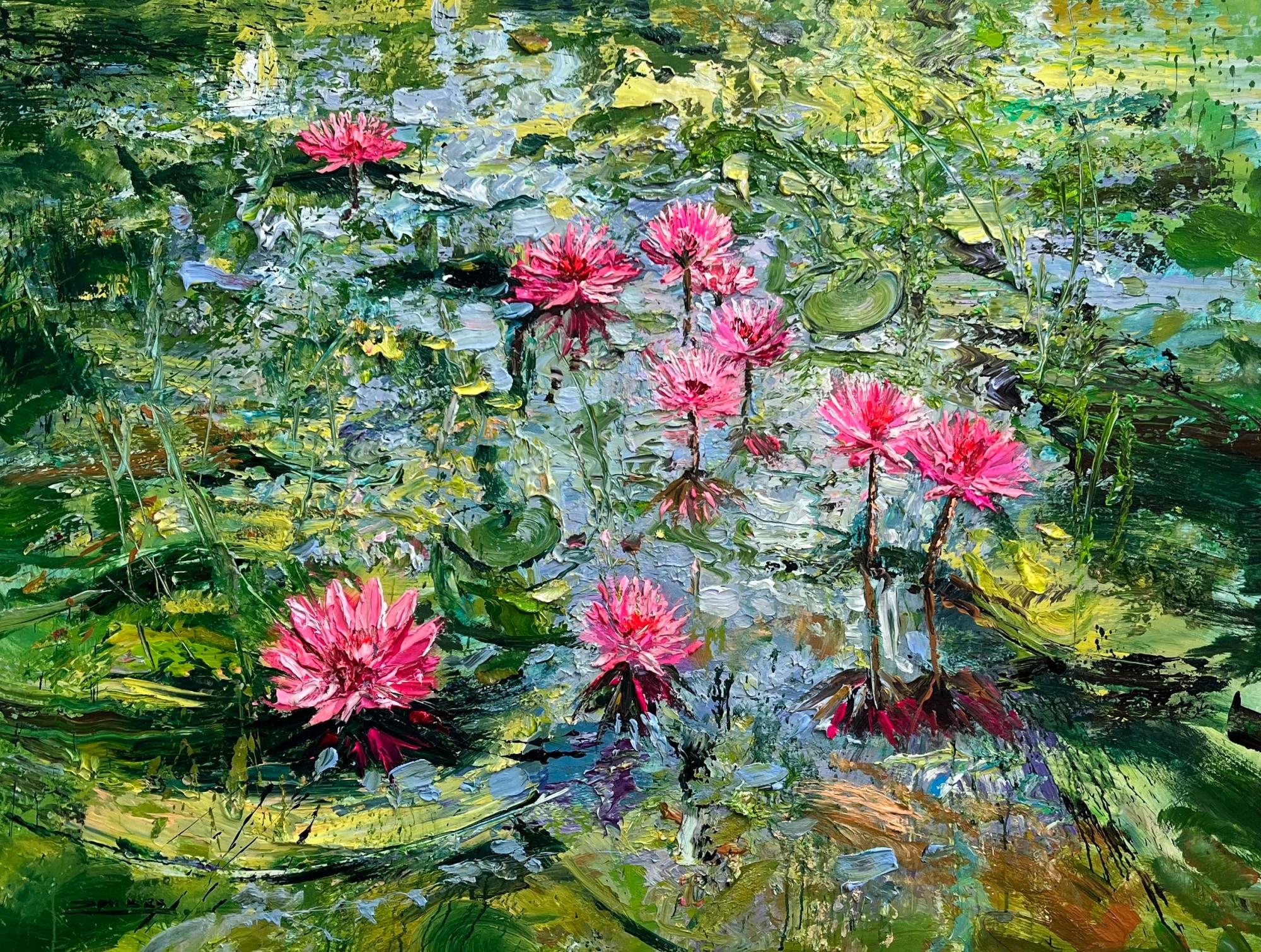 Eric Alfaro Figurative Painting - Lotus Garden