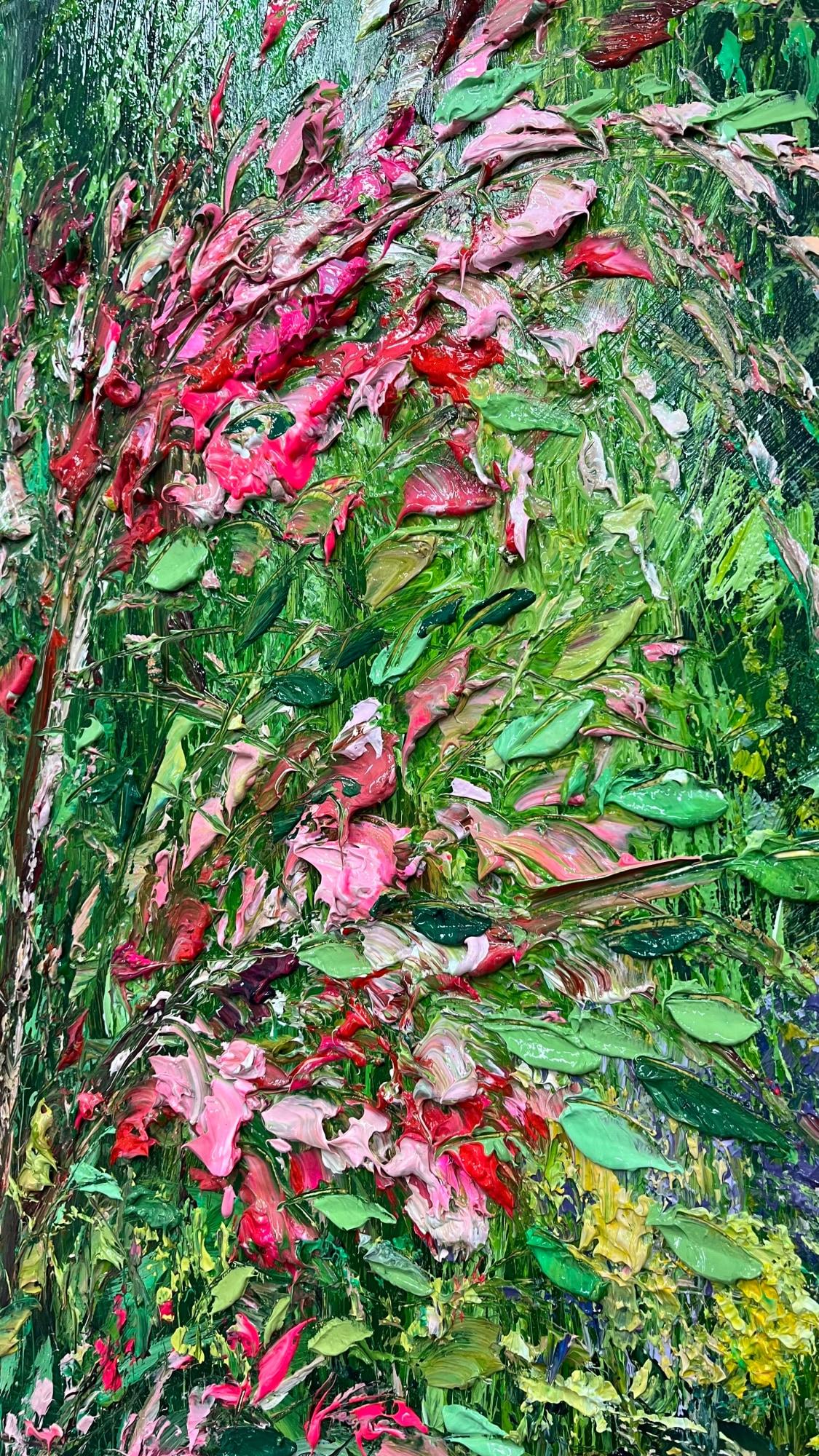 Laghetto con fiori in crescita - Figurative Painting Nero di Eric Alfaro