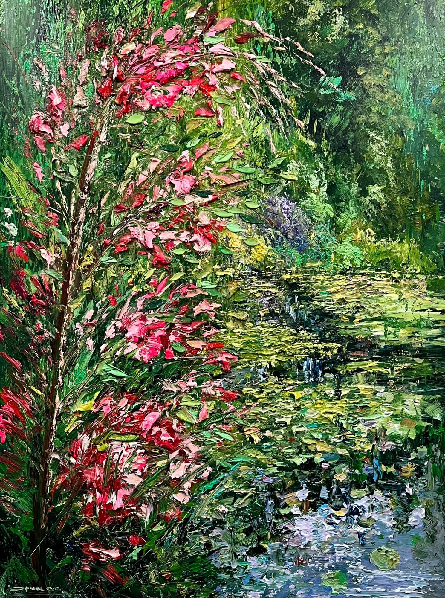 Eric Alfaro Landscape Painting - Pond With Growing Flowers