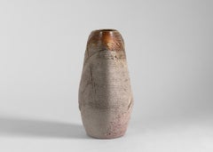 Eric Astoul, Cylindre Incisé Strié, La Borne, Sculptural Vase, France, 2000
