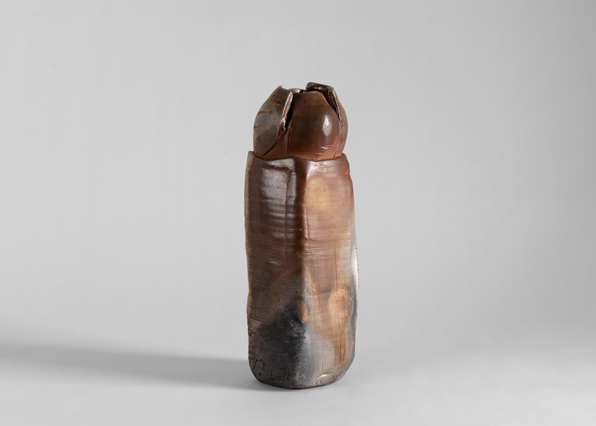 French Eric Astoul, Cylindre, Stoneware Sculpture, La Borne, France, 2001 For Sale