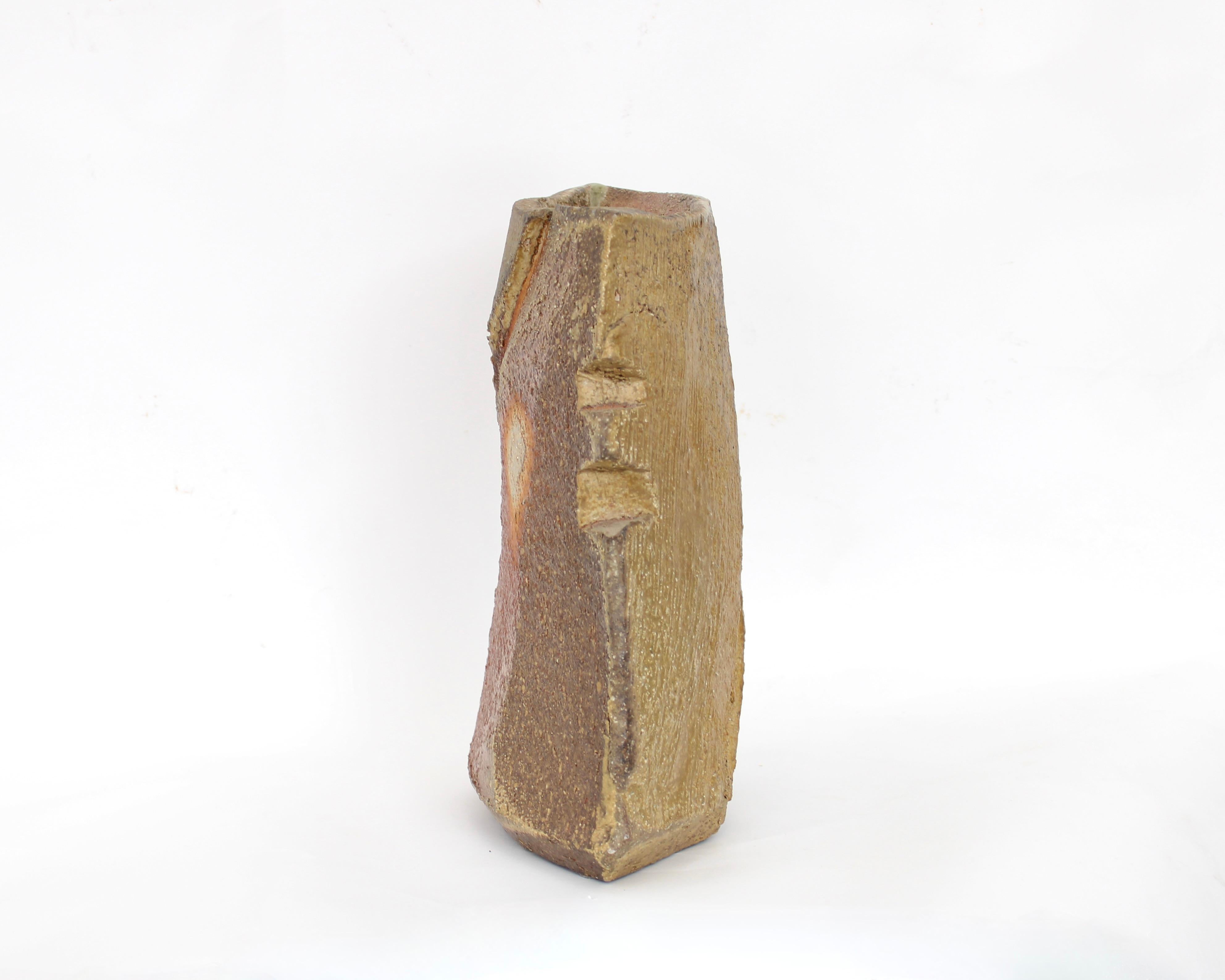 Eric Astoul Franc Keramik Holz gebrannt Vase La Borne Frankreich (Ende des 20. Jahrhunderts) im Angebot